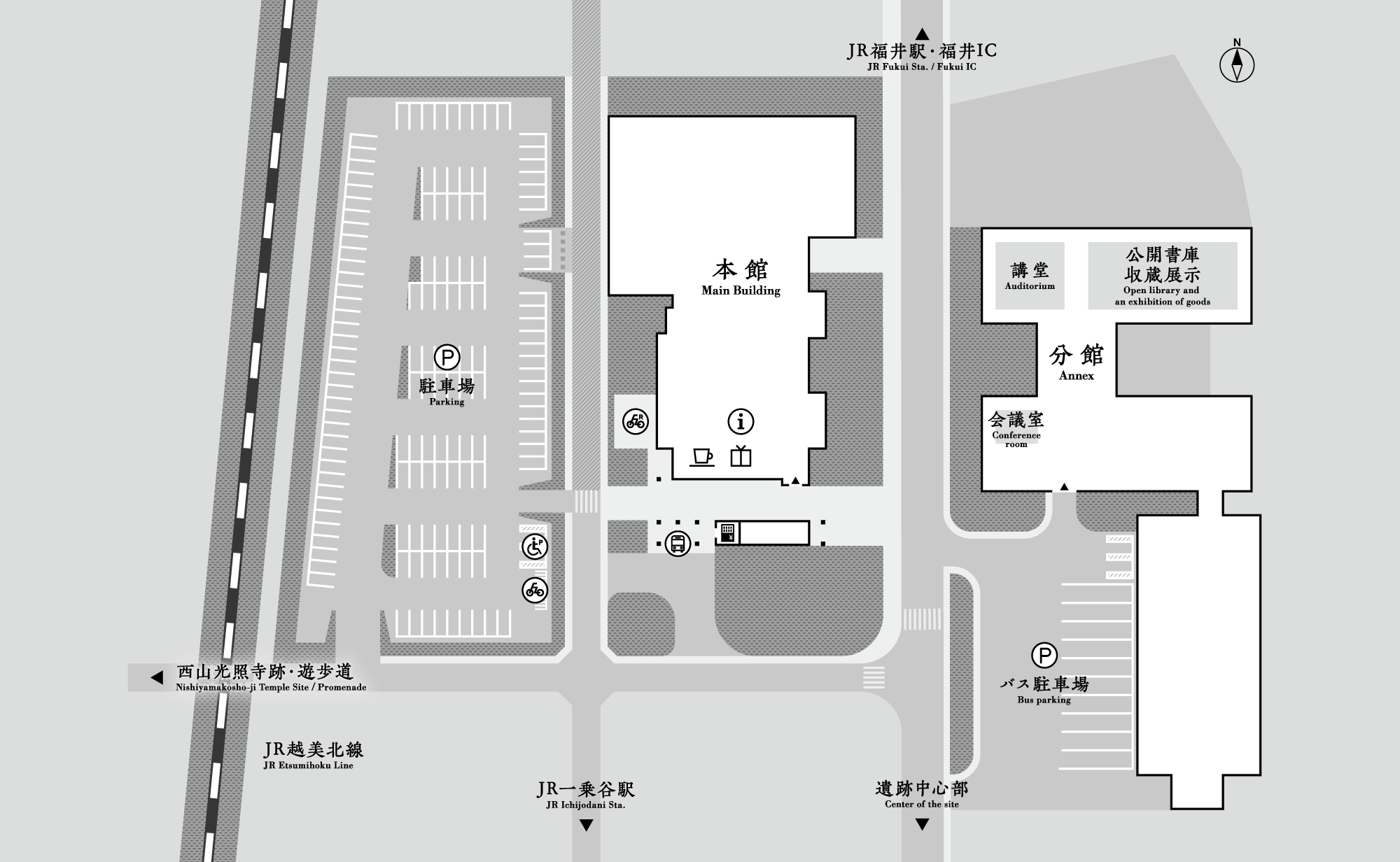 博物館と駐車場マップ